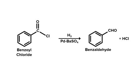 How is benzoyl chloride converted into benzaldehyde? Name the reaction