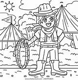 Circus Cowgirl Whip Coloring Page Kids Stock Vector Royalty Free  sketch template