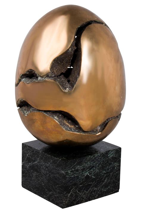 Sold Price: Bronze Egg Sculpture on Marble Base by Alfredo Portales ...