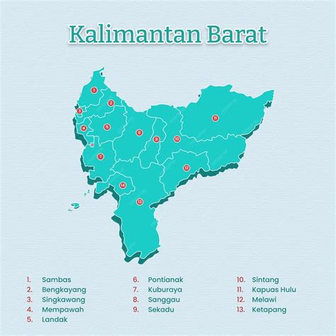 Premium Vector | West kalimantan map template for vector assets