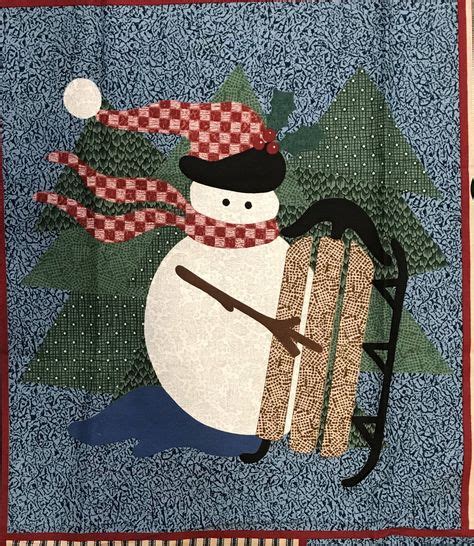 Snowman quilt panel, snowman fabric panel, wall hanging, snowman lovers gift, winter fabric ...