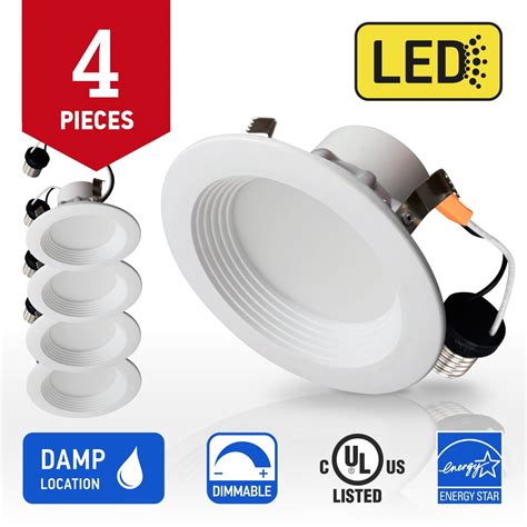 INHOME 4-inch LED Downlight RETROFIT KIT Recessed Lighting Fixture, 10 ...