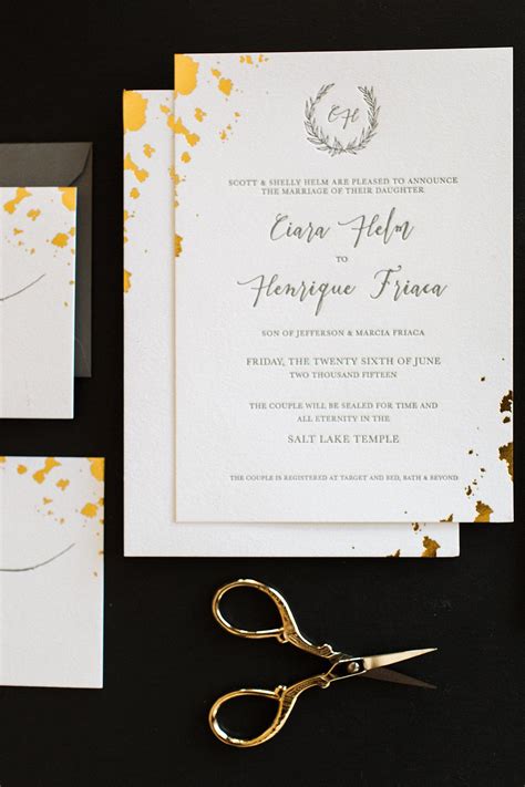 Gold foil invitations by Foil & Ink Foil Wedding Invitations, Elegant Invitations, Wedding ...