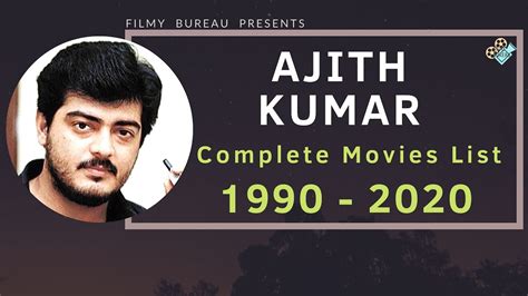 Ajith Kumar | Complete Movies List | 1990-2020 - YouTube