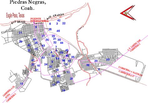 Mapa Piedras Negras, Coahuila, Mexico - mapa.owje.com