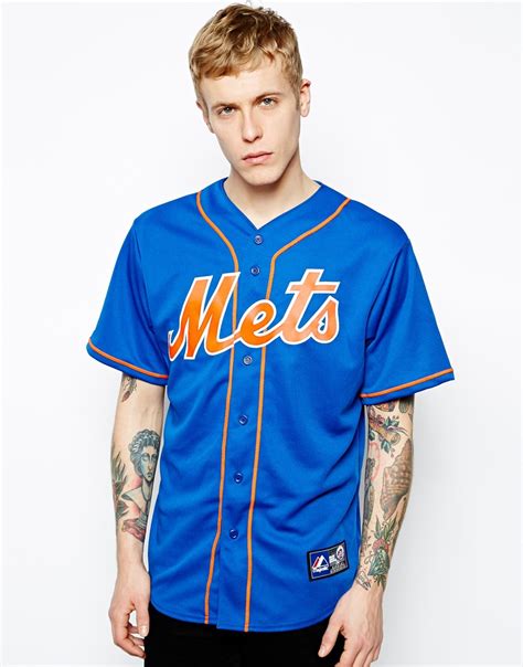 Lyst - Majestic New York Mets Alternate Baseball Jersey in Blue for Men