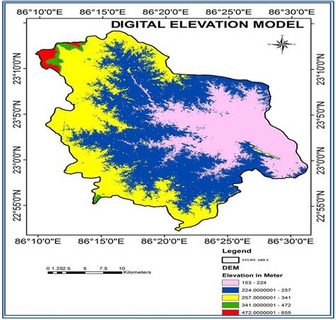 Digital elevation model of the study area. 4. Flow Accumulation In the... | Download Scientific ...