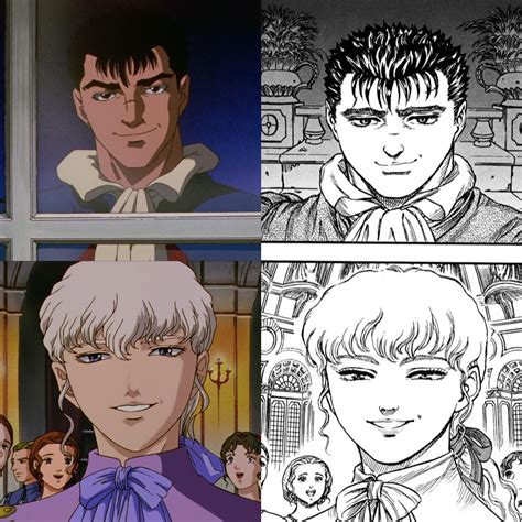 Guts and Griffith smiling. Berserk 1997 anime and manga. : r/Berserk