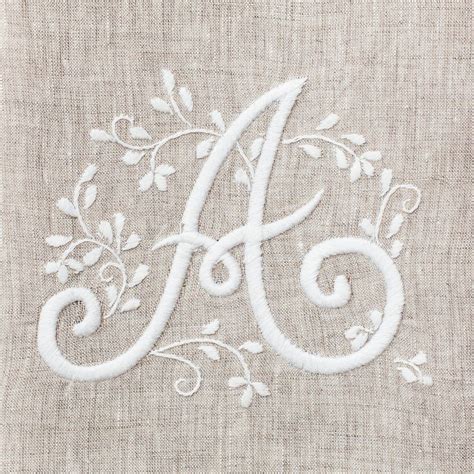 Monogram Meadow Hand TowelNatural Linen in 2021 | Hand embroidery ...