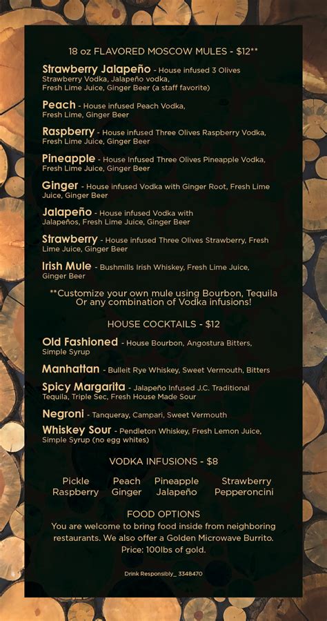 Menu | Front Porch - Denver Bar, Free Drinks, Happy Hour Specials,