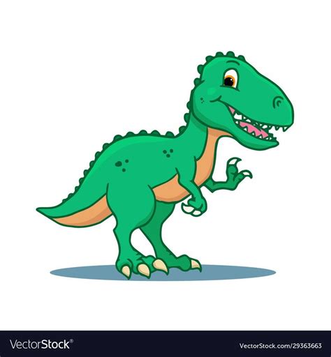 Cute Cartoon Dinosaur - T-rex tyrannosaurus rex. vector illustration ...