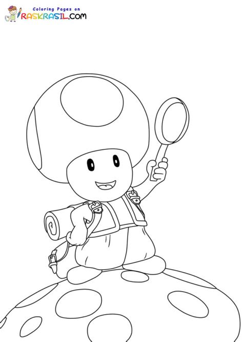 Mario Toad Coloring Pages Free