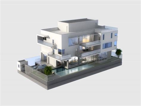 3D Model Luxury Contemporary House with Pool | Contemporary house ...