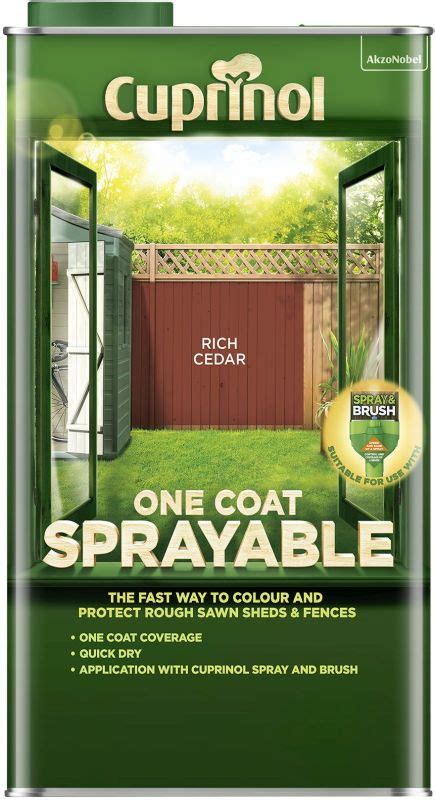 Cuprinol Sprayable Fence Paint Rich Cedar 5 Litres - Timbermills