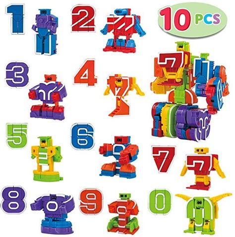 Amazon.com: JOYIN 10 Pcs Number Robot Action Figure Toys for Kids ...