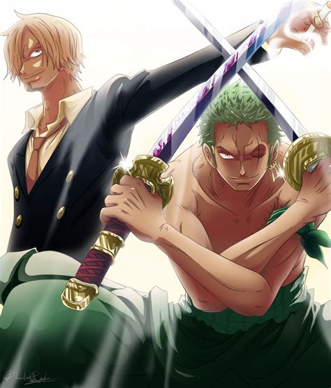 Sanji and Zoro by queenira on DeviantArt