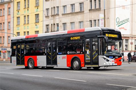 The first Skoda E' City electric bus is running on the streets of Prague