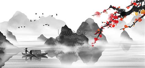 Chinese ink landscape painting illustration image_picture free download 400296128_lovepik.com