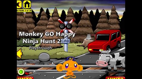 Monkey GO Happy Ninja Hunt 2 - Walkthrough - YouTube