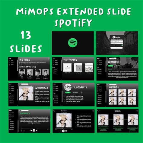 Spotify Powerpoint Templates Slide Presentation - Etsy UK