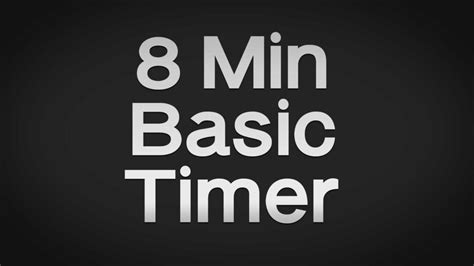 Basic 8 Min Timer With Alarm