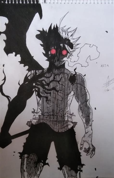 I drew Asta in his demon form. The reference I used here belonged from one of the manga panels ...