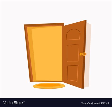 Open door cartoon colorful flat Royalty Free Vector Image