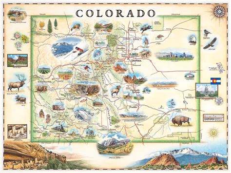 Colorado State Hand-drawn Map Poster Authentic - Etsy