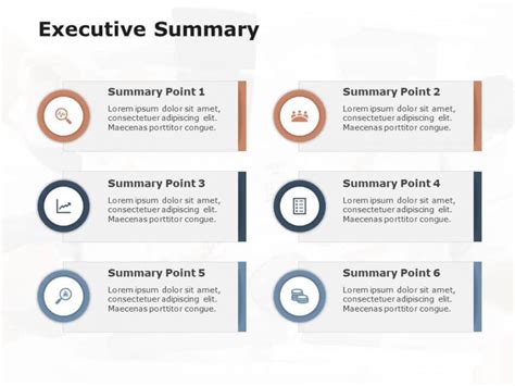 Executive Summary Slide 6 Points PowerPoint Template | SlideUpLift