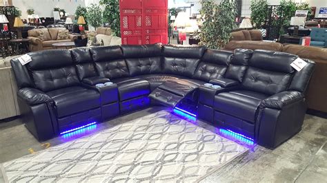 The Enterprise has arrived! With LED under lighting, power recliners, and lighted … | Sectional ...