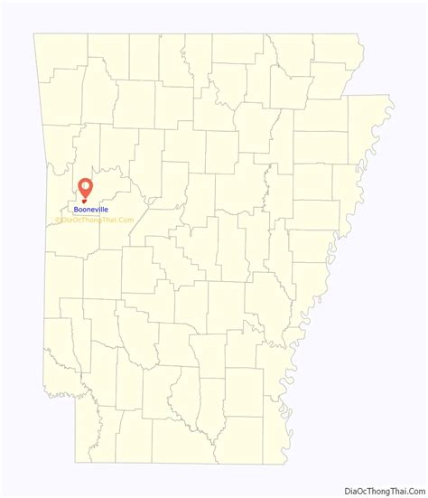 Map of Booneville city, Arkansas - Thong Thai Real