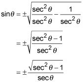 Express Sine in Terms of Secant or Cosecant - dummies