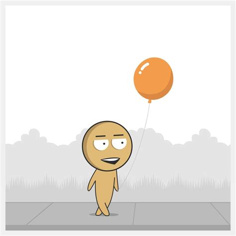 Man with a balloon 13445986 Vector Art at Vecteezy