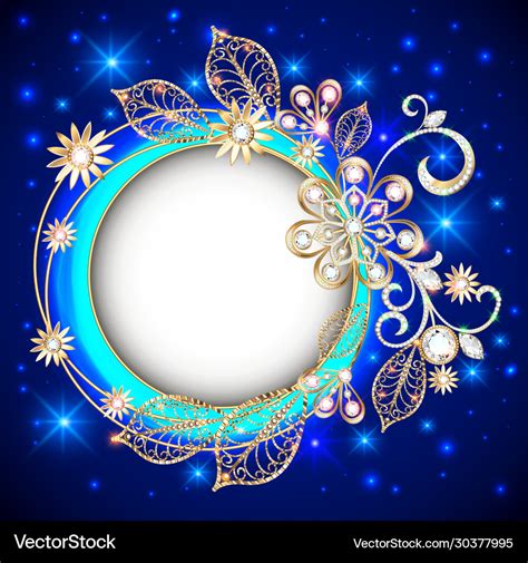 Round jewelry background banner decorated Vector Image