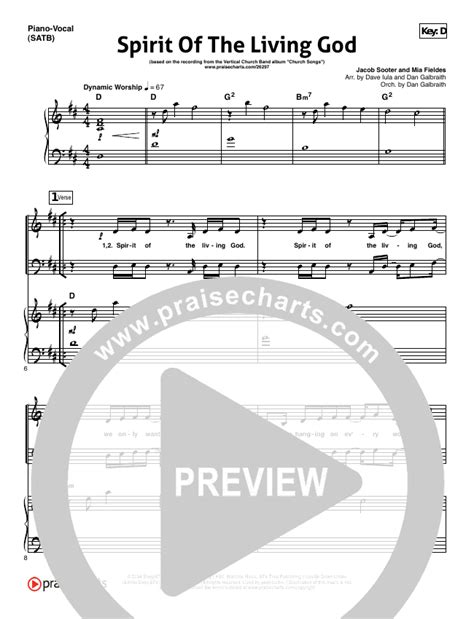 Spirit Of The Living God Sheet Music PDF (Vertical Worship) - PraiseCharts