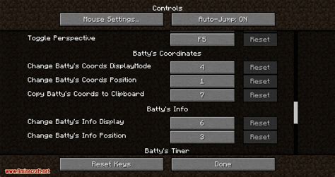 Batty's Coordinates Plus Mod 1.16.5/1.15.2 (On-screen Coordinates ...