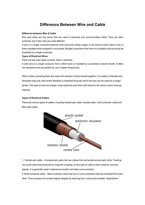 PPT - Difference Between Wire and Cable PowerPoint Presentation, free ...