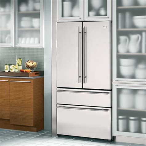 GE Monogram ZFGB21HZSS 20.5 CuFt Stainless Steel 4 Door French Door Counter-Depth Refrigerator ...