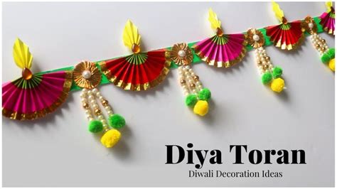 DIY Toran for Diwali Decoration | Paper Diya Decoration | Door Hanging Toran in 2024 | Diwali ...