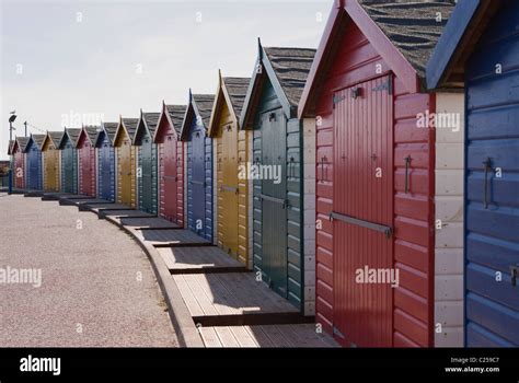 Beach huts by Dawlish Warren beach Stock Photo - Alamy