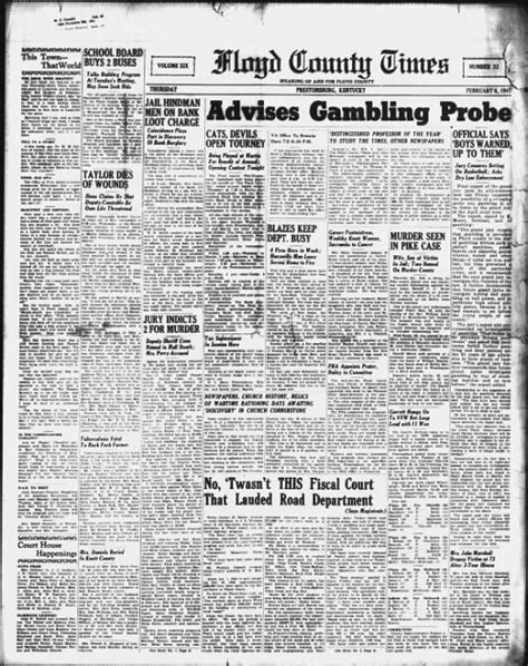 Floyd County Times 1947 page 1 - Newspapers.com