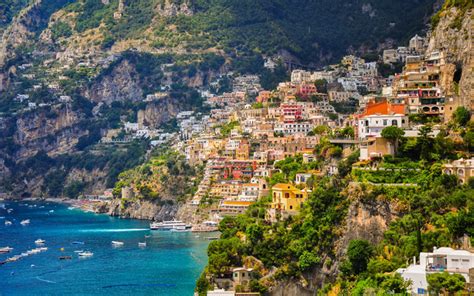 Download wallpapers Positano, Amalfi Coast, summer, Mediterranean ...