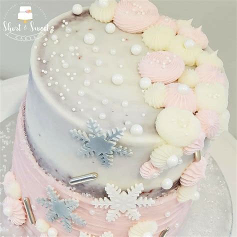 Pink and Silver Winter Wonderland Cake | Winter wonderland cake, Sweet cakes, Cake