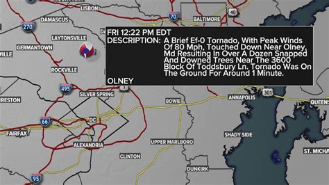 National Weather Service confirms Tornado touched down near Olney, MD ...