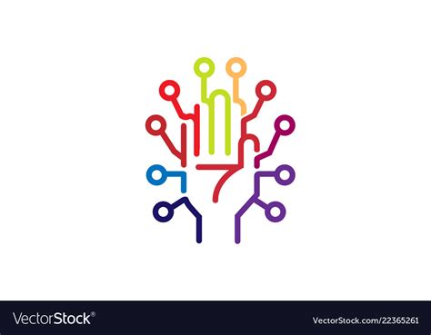 Creative abstract hand technology logo Royalty Free Vector