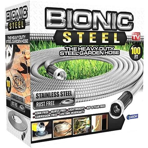 Bionic Steel 100 Foot Garden Hose 304 Stainless Steel Metal Water Hose – Super Tough & Flexible ...