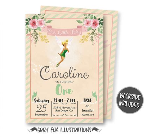 Tinkerbell Birthday Invitation Tinkerbell Invitation - Etsy