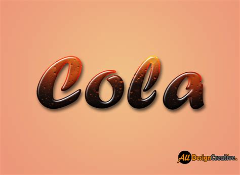 Cola Text Effect Photoshop PSD | All Design Creative