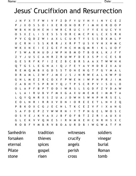 Jesus Resurrection Word Search