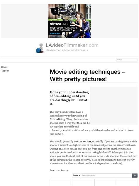 Movie Editing Techniques - With Pretty Pictures! | PDF | Media Technology | Video